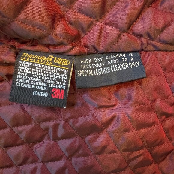 Wilson thinsulate ultra Women's black leather quilted coat rn 69426 - Picture 6 of 8